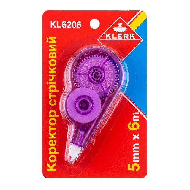 Коректор-стрічка KLERK (KL6206), з ковпачком 5мм, 6 м